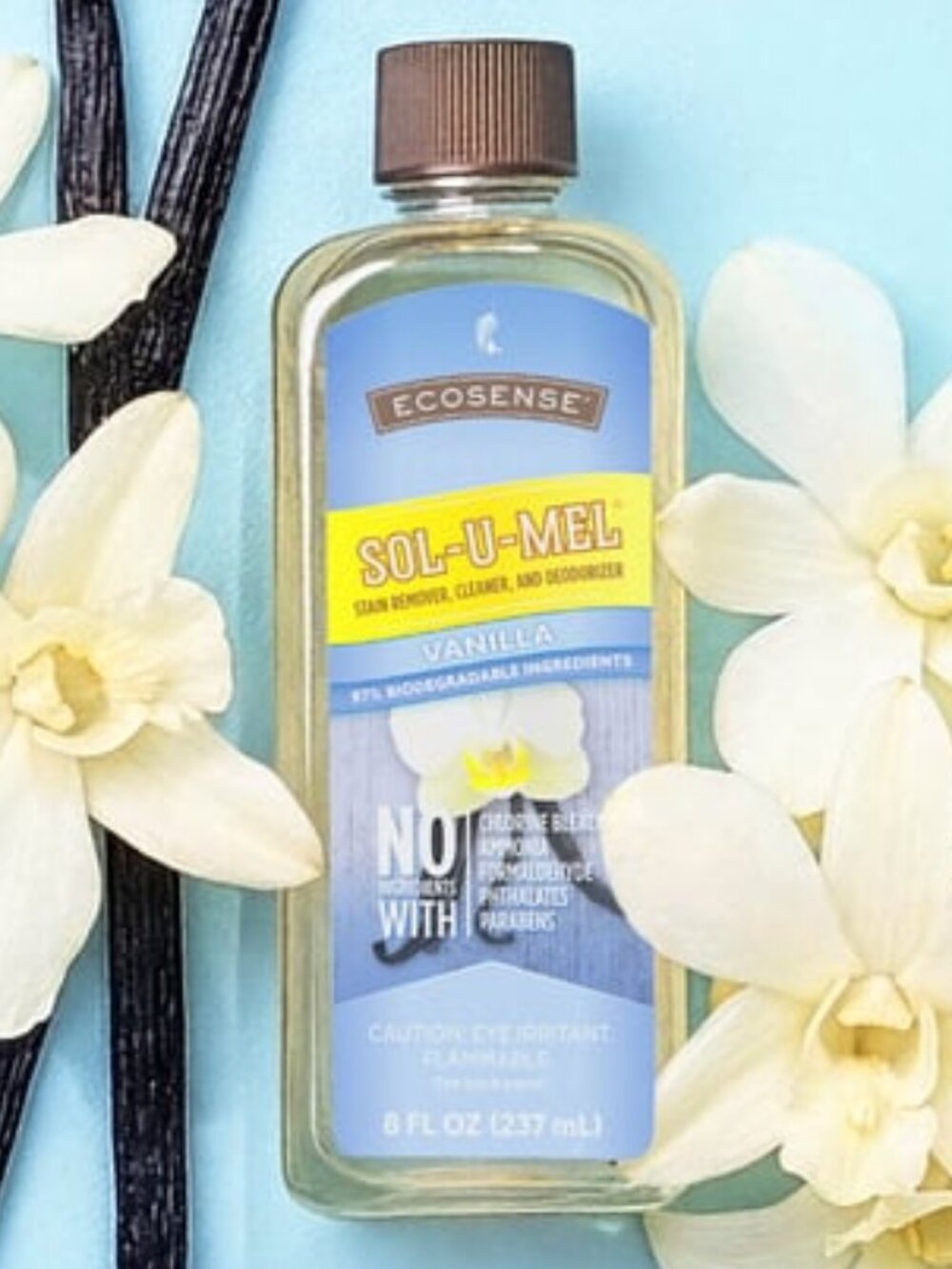 ECOSENSE Sol-U-Mel 3-N-1 Cleaner Vanilla Scent Stain Remover Concentrate 8fl.oz.